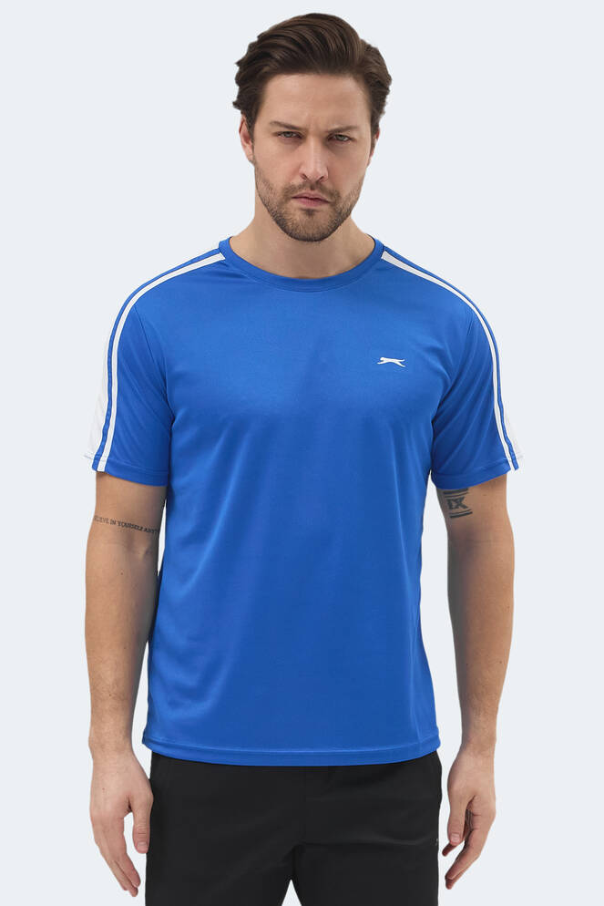 Slazenger REWIND Erkek Saks Mavi Tişört
