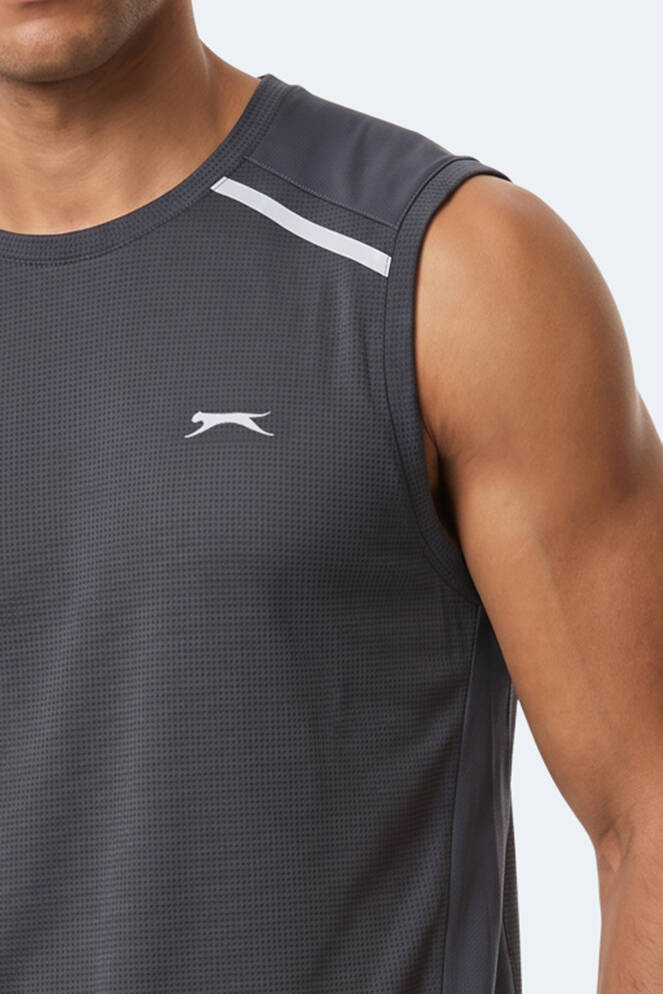 Slazenger REXIS Erkek Kolsuz Koyu Gri Tişört