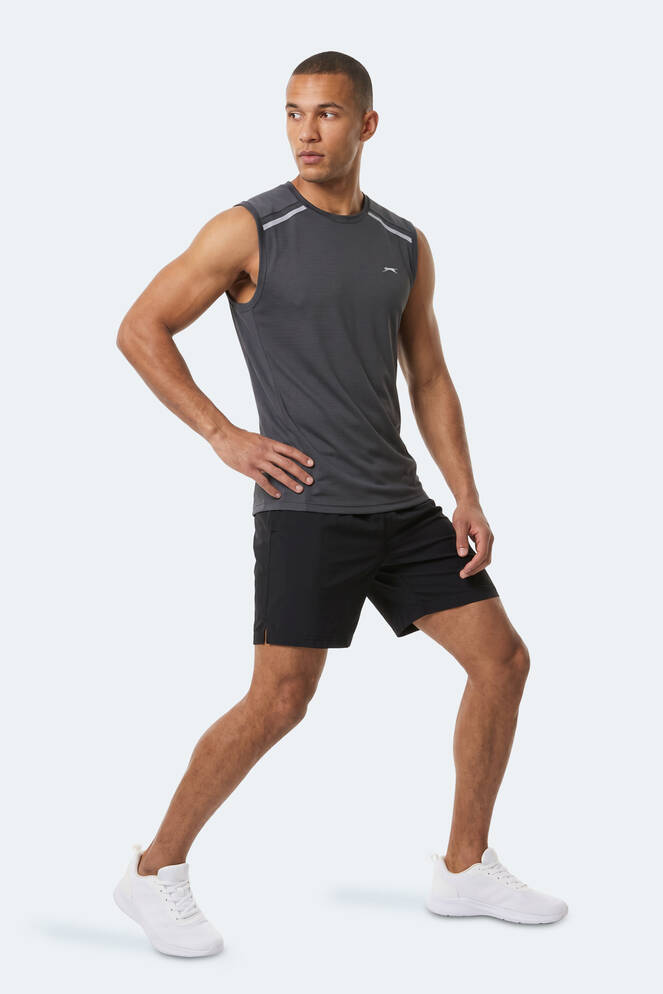 Slazenger REXIS Erkek Kolsuz Koyu Gri Tişört