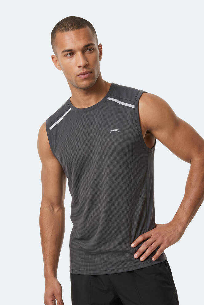 Slazenger REXIS Erkek Kolsuz Koyu Gri Tişört
