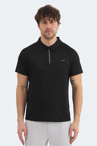 Slazenger REYANA Erkek Polo Yaka Siyah Tişört - Thumbnail