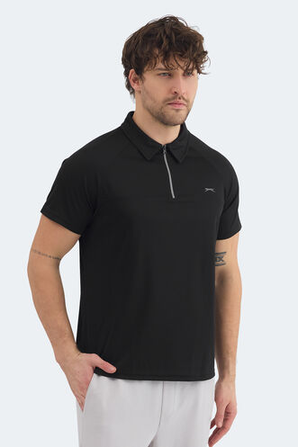 Slazenger REYANA Erkek Polo Yaka Siyah Tişört - Thumbnail