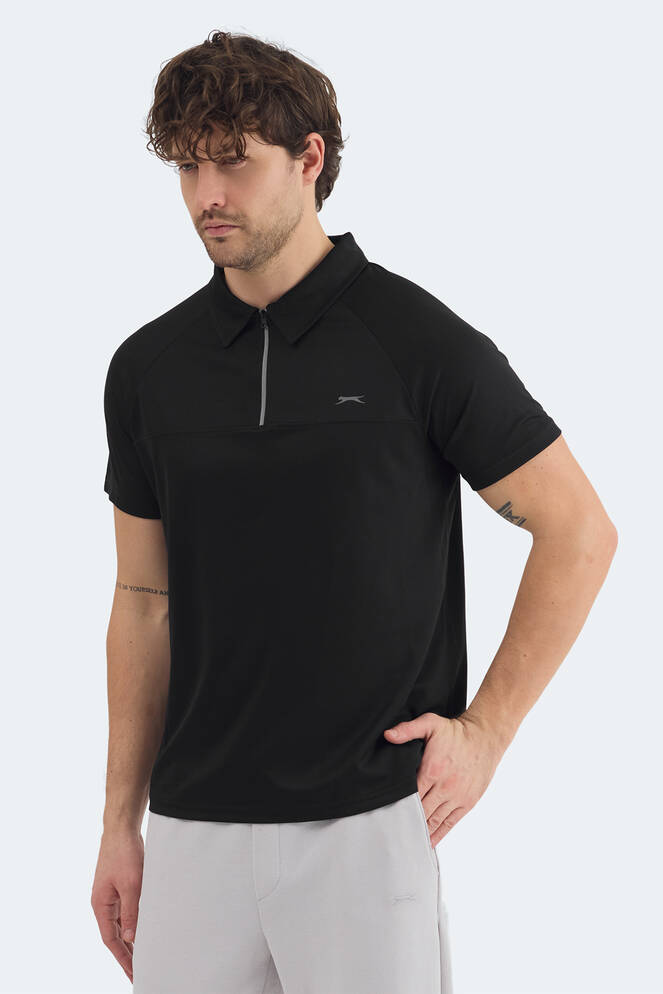 Slazenger REYANA Erkek Polo Yaka Siyah Tişört
