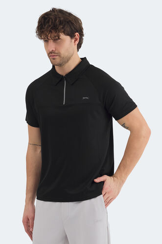 Slazenger REYANA Erkek Polo Yaka Siyah Tişört - Thumbnail