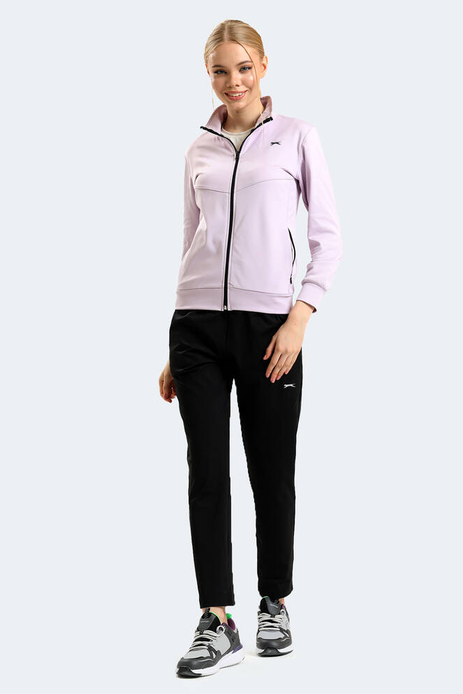 Slazenger RICHMAL Kadın Fermuarlı Dik Yaka Cepli Lila Eşofman Takımı