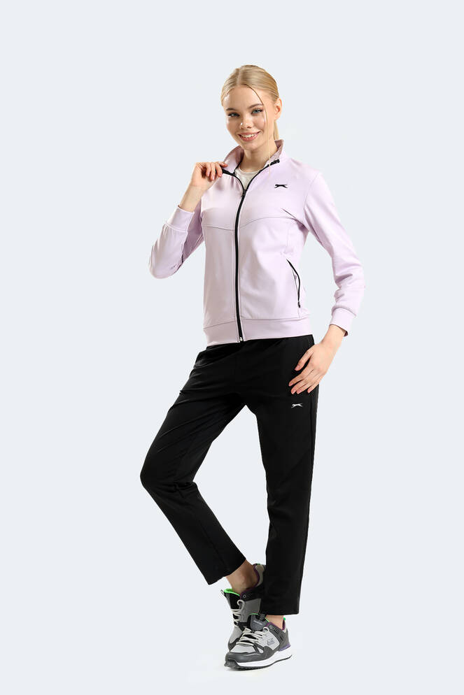 Slazenger RICHMAL Kadın Fermuarlı Dik Yaka Cepli Lila Eşofman Takımı