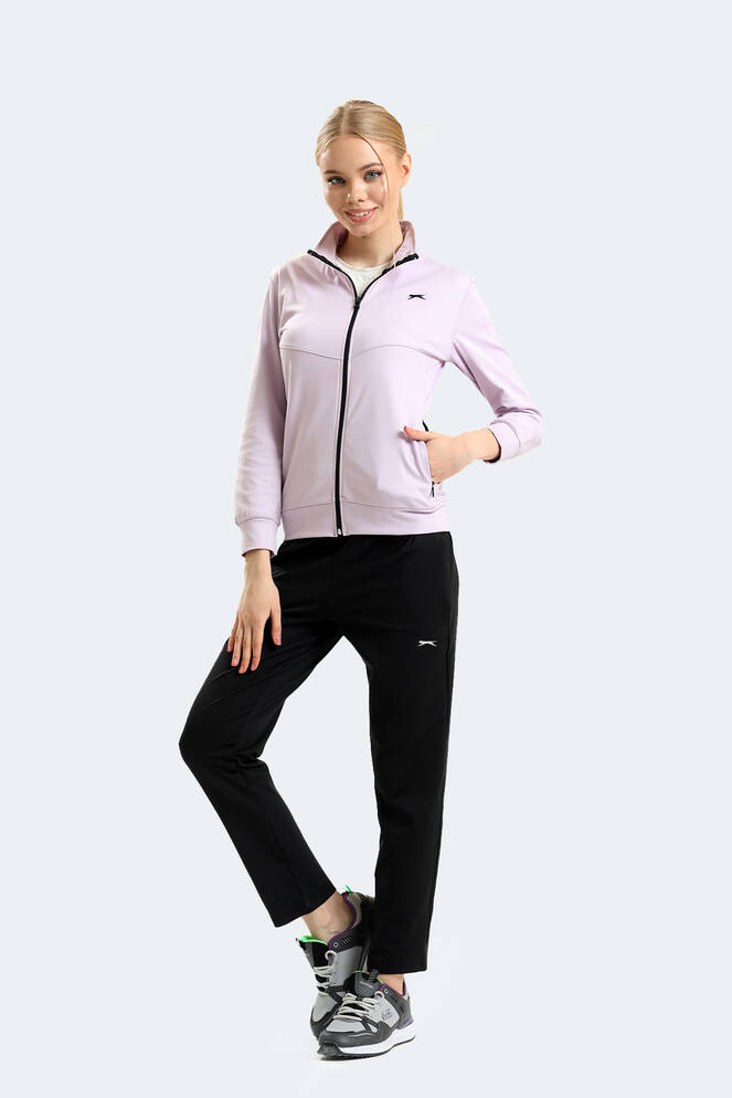 Slazenger RICHMAL Kadın Fermuarlı Dik Yaka Cepli Lila Eşofman Takımı