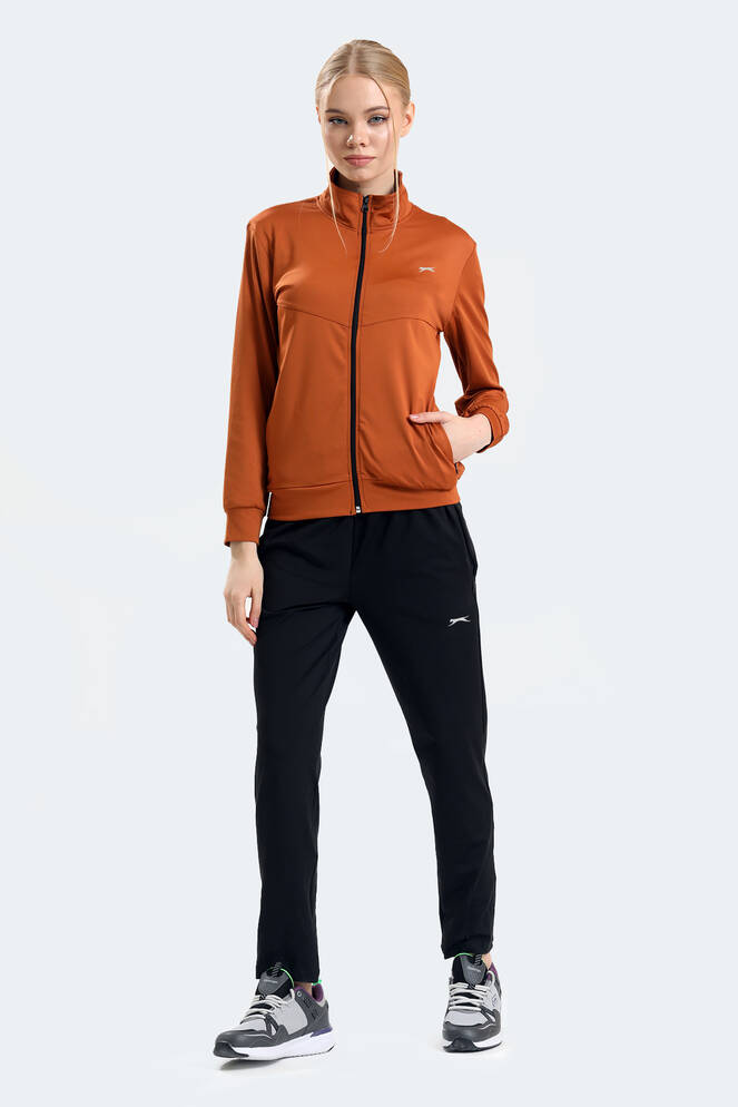 Slazenger RICHMAL Kadın Fermuarlı Dik Yaka Cepli Toprak Eşofman Takımı