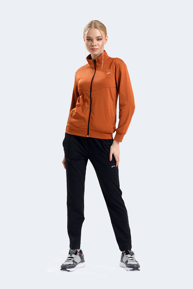 Slazenger RICHMAL Kadın Fermuarlı Dik Yaka Cepli Toprak Eşofman Takımı