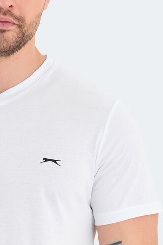 Slazenger RIVALDO Erkek Kısa Kollu T-Shirt Beyaz - Thumbnail