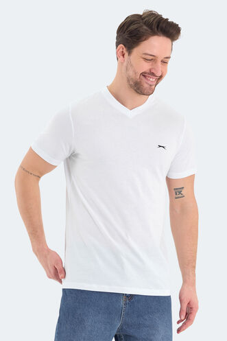 Slazenger RIVALDO Erkek Kısa Kollu T-Shirt Beyaz - Thumbnail