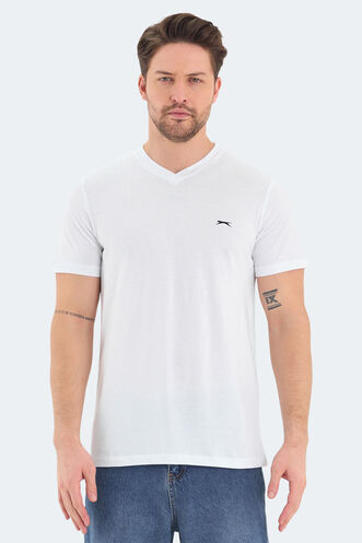 Slazenger RIVALDO Erkek Kısa Kollu T-Shirt Beyaz - Thumbnail