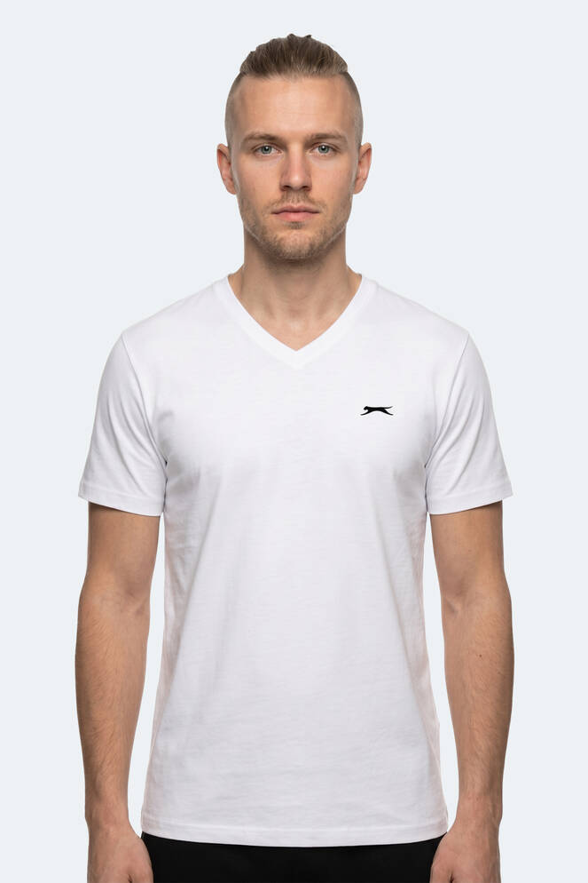 Slazenger RIVALDO IN Erkek V Yaka Beyaz Tişört
