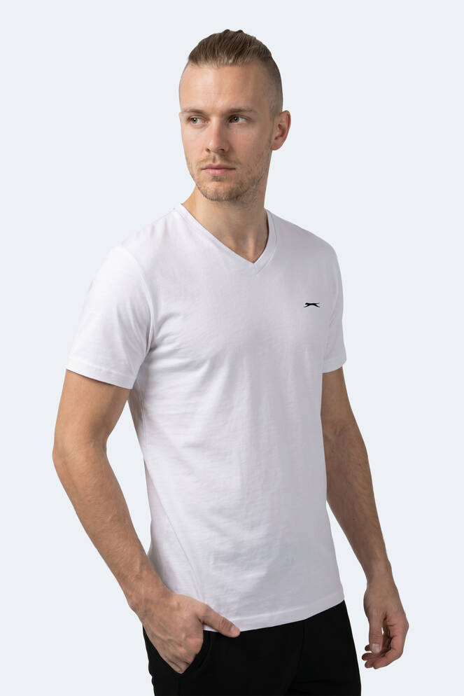 Slazenger RIVALDO IN Erkek V Yaka Beyaz Tişört
