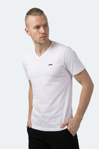 Slazenger RIVALDO IN Erkek V Yaka Beyaz Tişört - Thumbnail