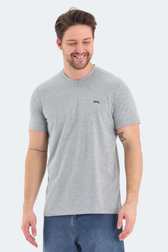 Slazenger RIVALDO Erkek Kısa Kollu T-Shirt Gri - Thumbnail