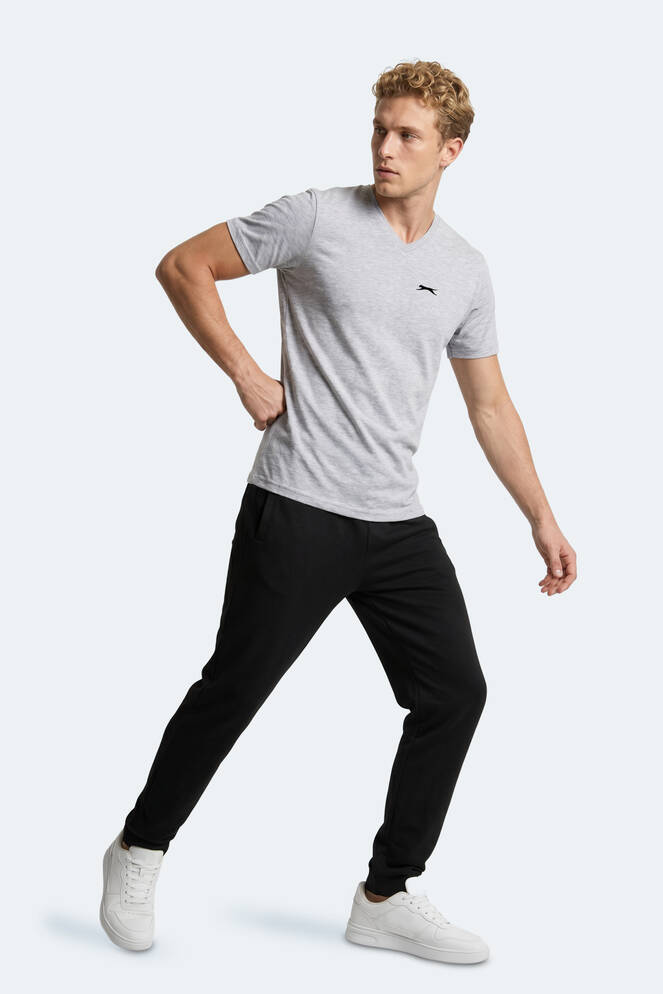 Slazenger RIVALDO IN Erkek V Yaka Gri Tişört
