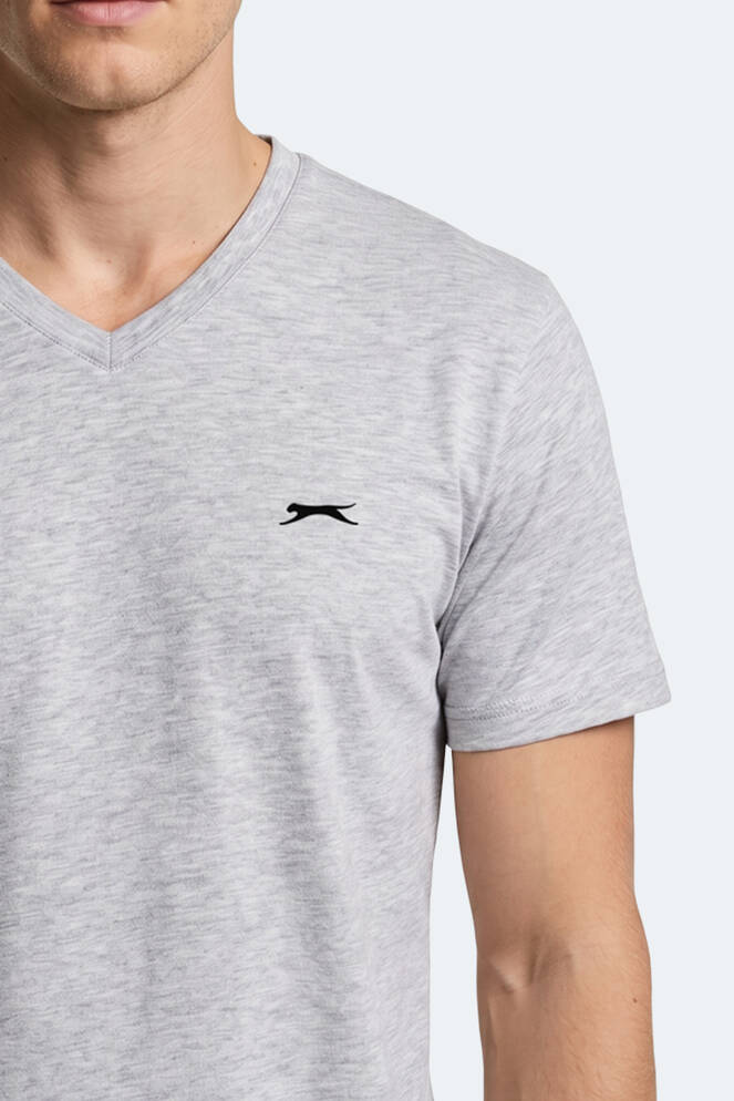 Slazenger RIVALDO IN Erkek V Yaka Gri Tişört