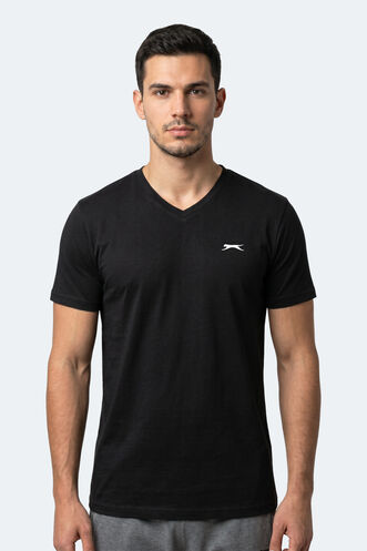 Slazenger - Slazenger RIVALDO IN Erkek V Yaka Siyah Tişört