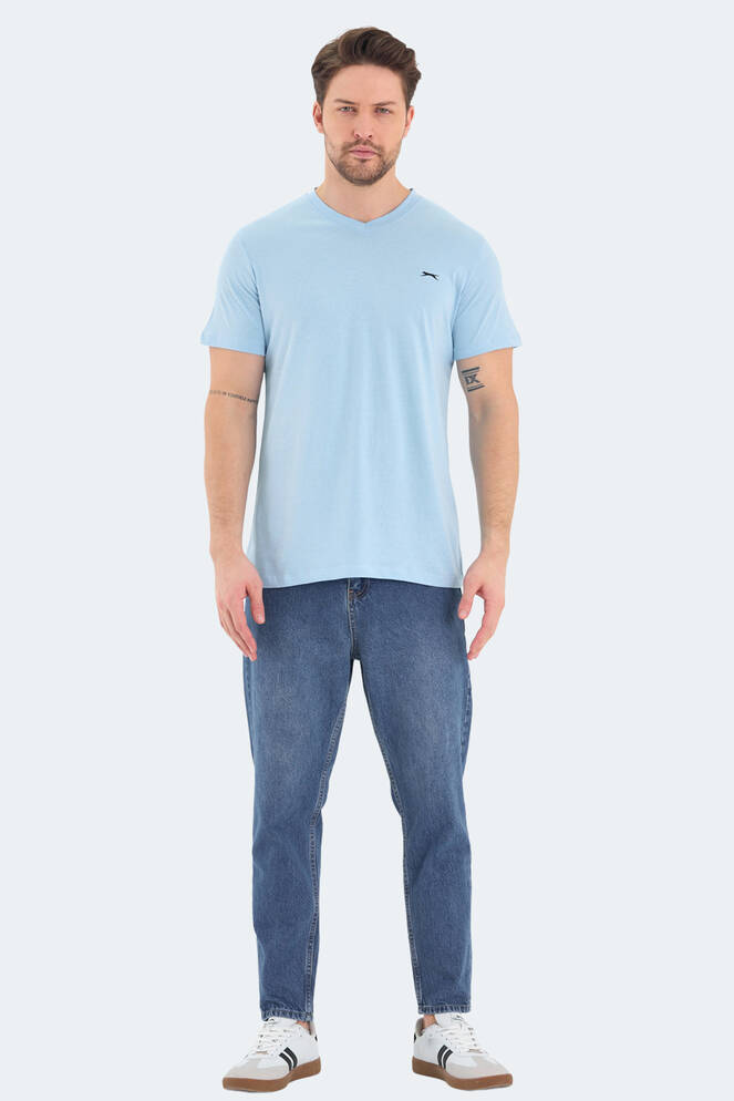 Slazenger RIVALDO IN Erkek V Yaka Mavi Tişört