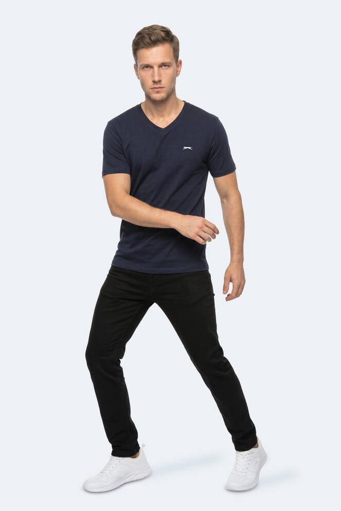 Slazenger RIVALDO IN Erkek V Yaka Lacivert Tişört