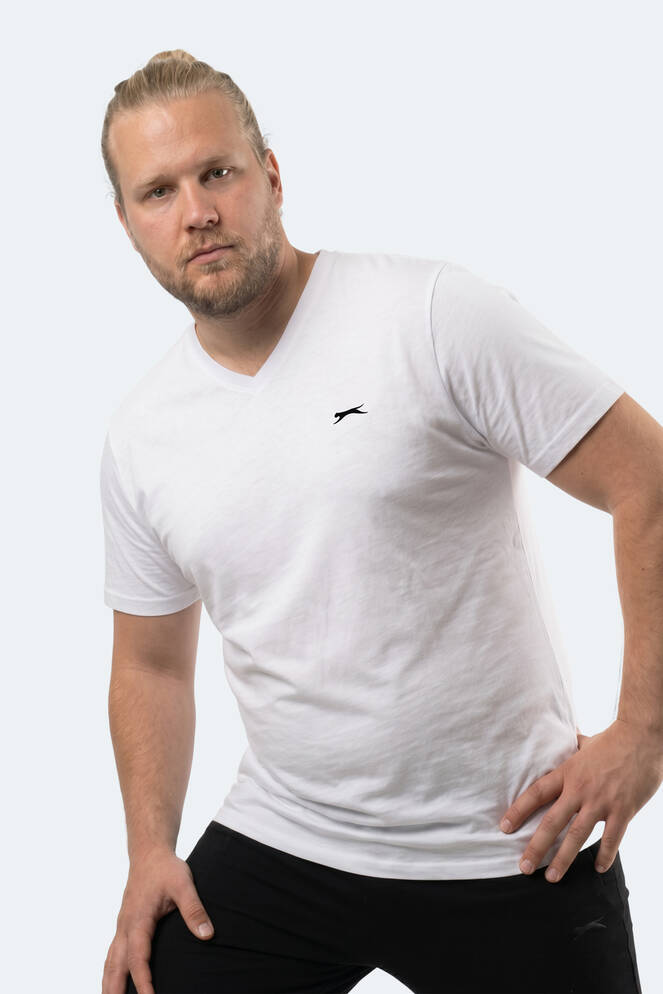 Slazenger RIVALDO JMB Erkek Büyük Beden Beyaz Tişört