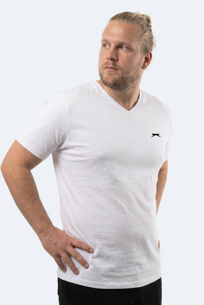 Slazenger RIVALDO JMB Erkek Büyük Beden Beyaz Tişört