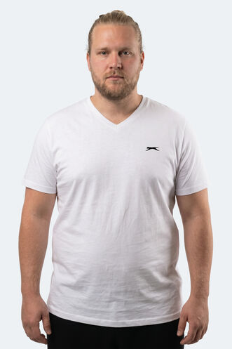 Slazenger RIVALDO JMB Erkek Büyük Beden Beyaz Tişört - Thumbnail