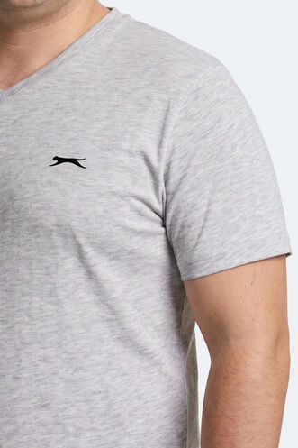 Slazenger RIVALDO JMB Erkek Büyük Beden Gri Tişört - Thumbnail