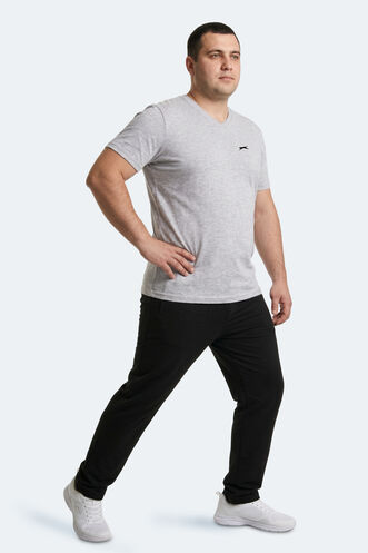 Slazenger RIVALDO JMB Erkek Büyük Beden Gri Tişört - Thumbnail