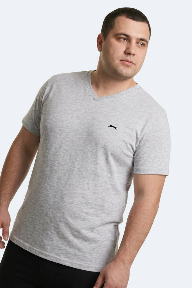 Slazenger RIVALDO JMB Erkek Büyük Beden Gri Tişört