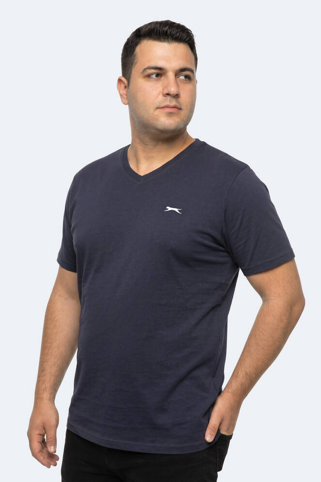 Slazenger RIVALDO JMB Erkek Büyük Beden Lacivert Tişört