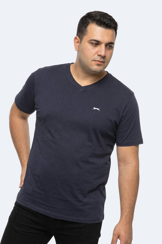 Slazenger RIVALDO JMB Erkek Büyük Beden Lacivert Tişört
