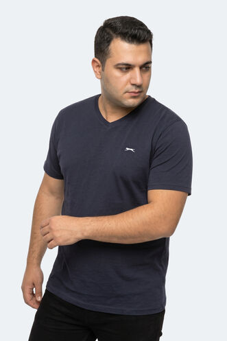 Slazenger RIVALDO JMB Erkek Büyük Beden Lacivert Tişört - Thumbnail