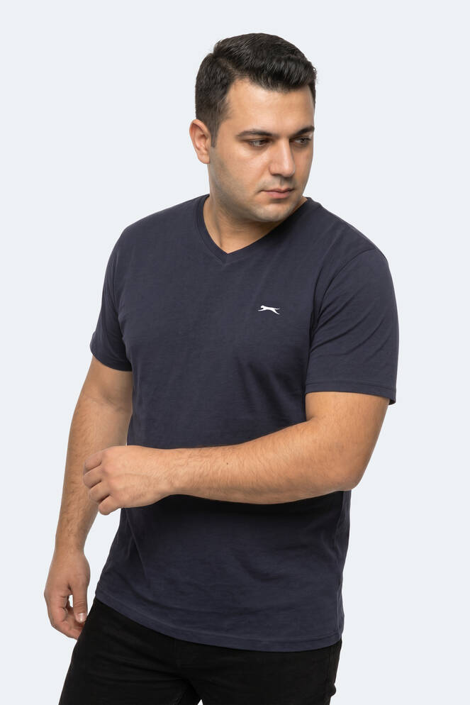 Slazenger RIVALDO JMB Erkek Büyük Beden Lacivert Tişört