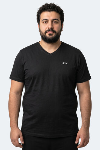 Slazenger - Slazenger RIVALDO JMB Erkek Büyük Beden Siyah Tişört
