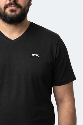 Slazenger RIVALDO JMB Erkek Büyük Beden Siyah Tişört - Thumbnail