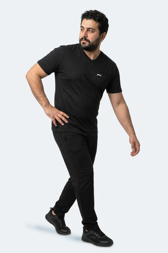 Slazenger RIVALDO JMB Erkek Büyük Beden Siyah Tişört - Thumbnail