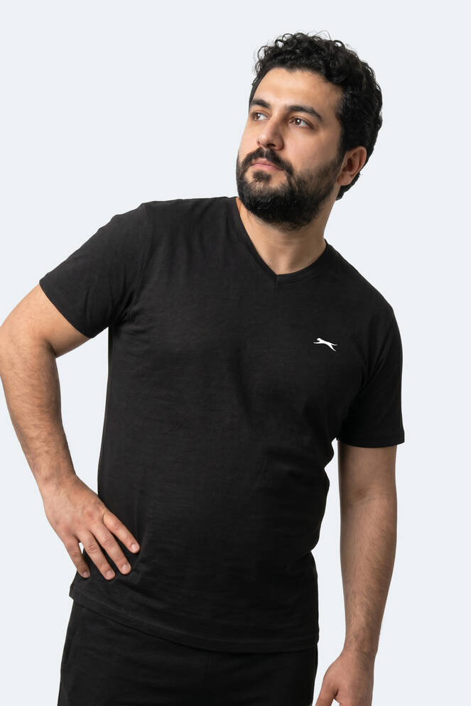 Slazenger RIVALDO JMB Erkek Büyük Beden Siyah Tişört