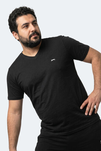 Slazenger RIVALDO JMB Erkek Büyük Beden Siyah Tişört - Thumbnail
