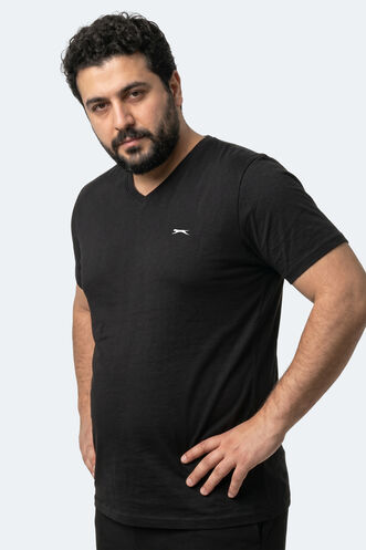 Slazenger RIVALDO JMB Erkek Büyük Beden Siyah Tişört - Thumbnail