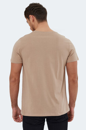 Slazenger RIVALDO Men's Short Sleeve T-Shirt Beige - Thumbnail
