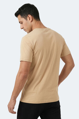 Slazenger RIVALDO Men's Short Sleeve T-Shirt Beige - Thumbnail