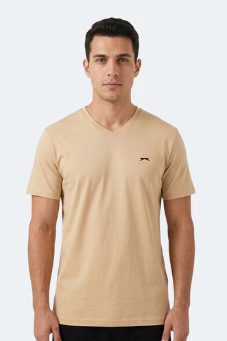 Slazenger - Slazenger RIVALDO Men's Short Sleeve T-Shirt Beige