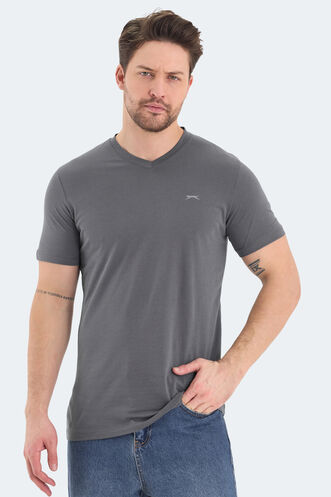Slazenger RIVALDO Men's Short Sleeve T-Shirt Dark Grey - Thumbnail