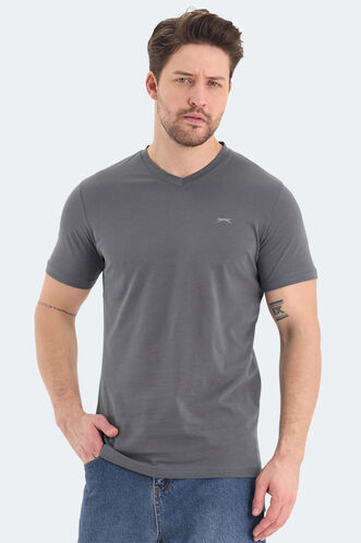 Slazenger RIVALDO Men's Short Sleeve T-Shirt Dark Grey - Thumbnail