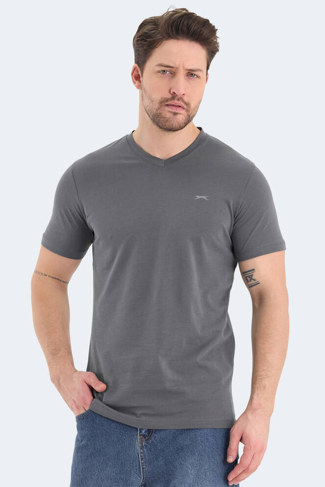 Slazenger RIVALDO Men's Short Sleeve T-Shirt Dark Grey