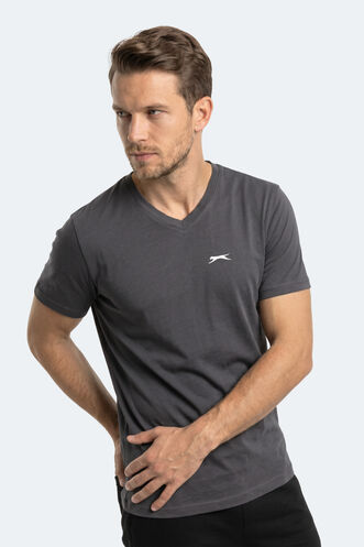 Slazenger RIVALDO Men's Short Sleeve T-Shirt Dark Grey - Thumbnail