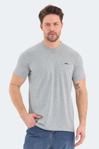 Slazenger RIVALDO Men's Short Sleeve T-Shirt Gray - Thumbnail