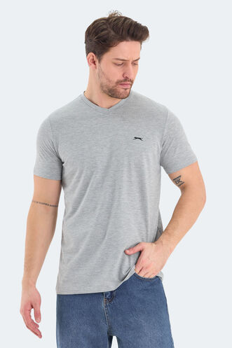Slazenger RIVALDO Men's Short Sleeve T-Shirt Gray - Thumbnail